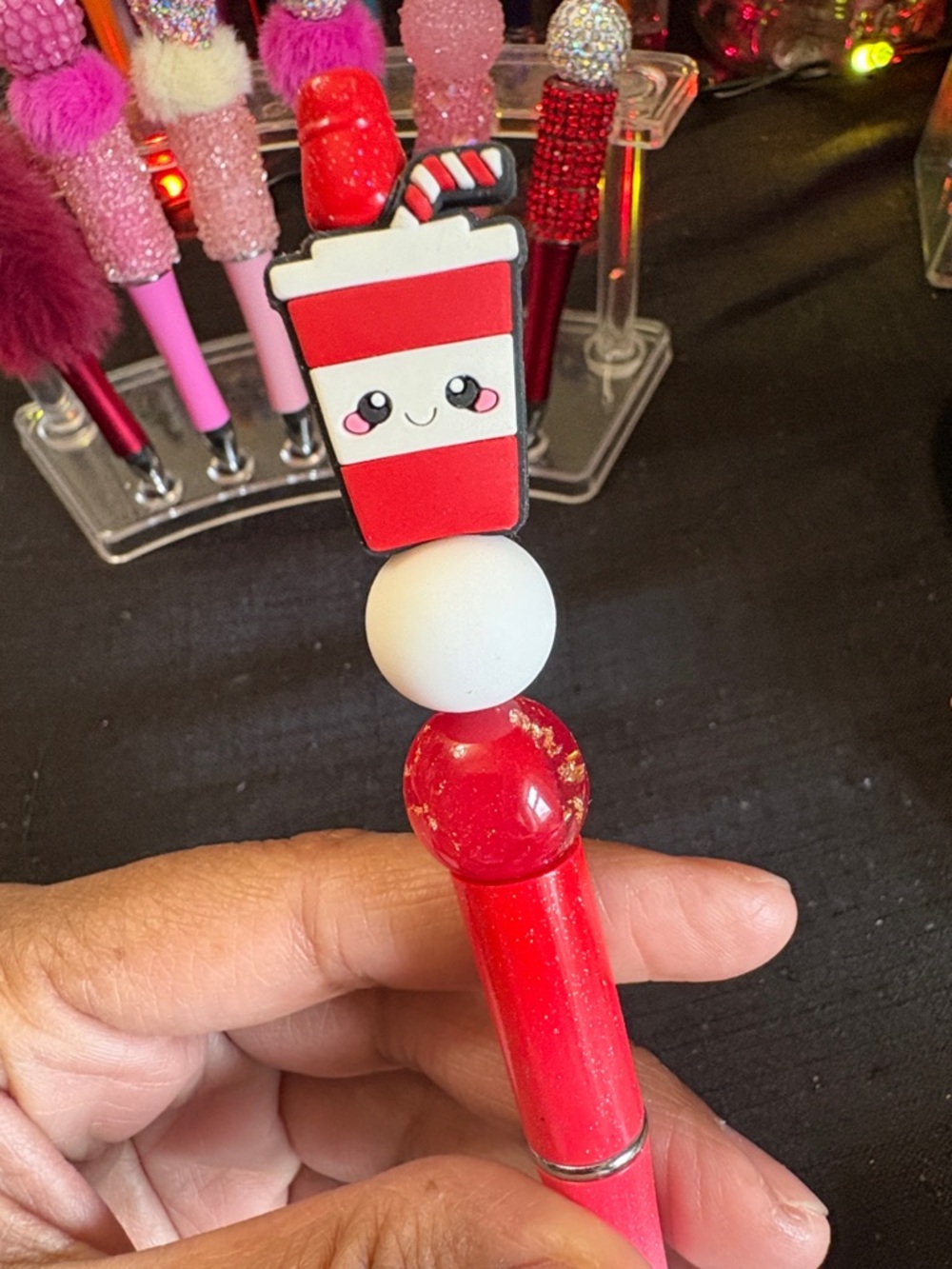 Red Drink Topper Pen